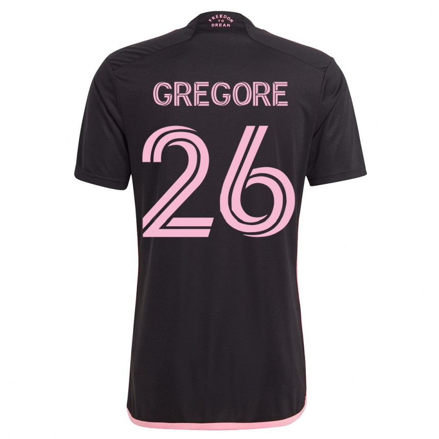 Kinder Fußball Gregore #26 Schwarz Auswärtstrikot Trikot 2023/24 T-Shirt Luxemburg