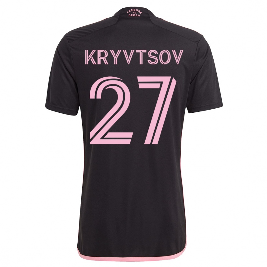 Kinder Fußball Sergiy Kryvtsov #27 Schwarz Auswärtstrikot Trikot 2023/24 T-Shirt Luxemburg