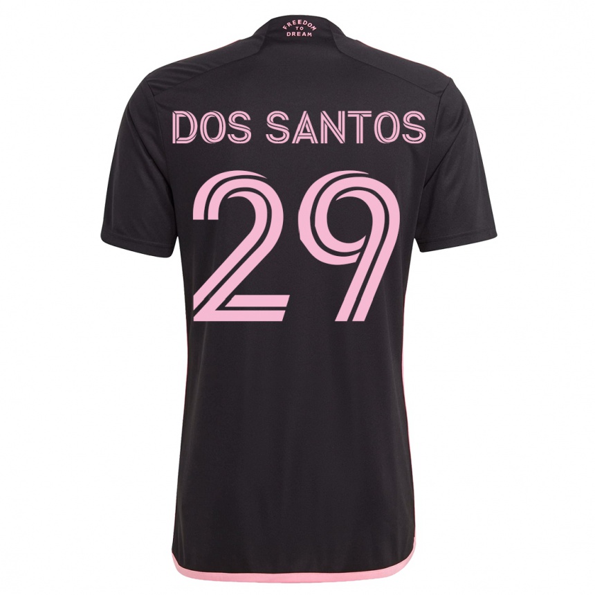 Kinder Fußball Cj Dos Santos #29 Schwarz Auswärtstrikot Trikot 2023/24 T-Shirt Luxemburg