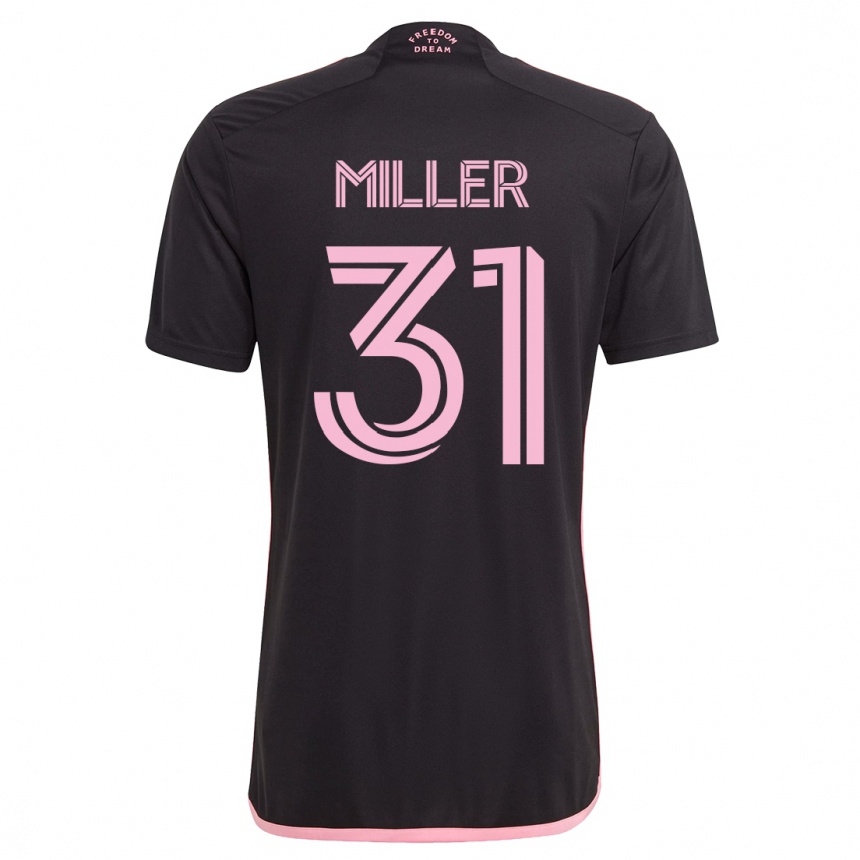 Kinder Fußball Kamal Miller #31 Schwarz Auswärtstrikot Trikot 2023/24 T-Shirt Luxemburg