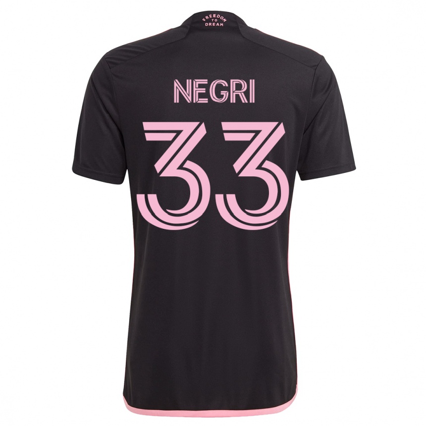 Kinder Fußball Franco Negri #33 Schwarz Auswärtstrikot Trikot 2023/24 T-Shirt Luxemburg