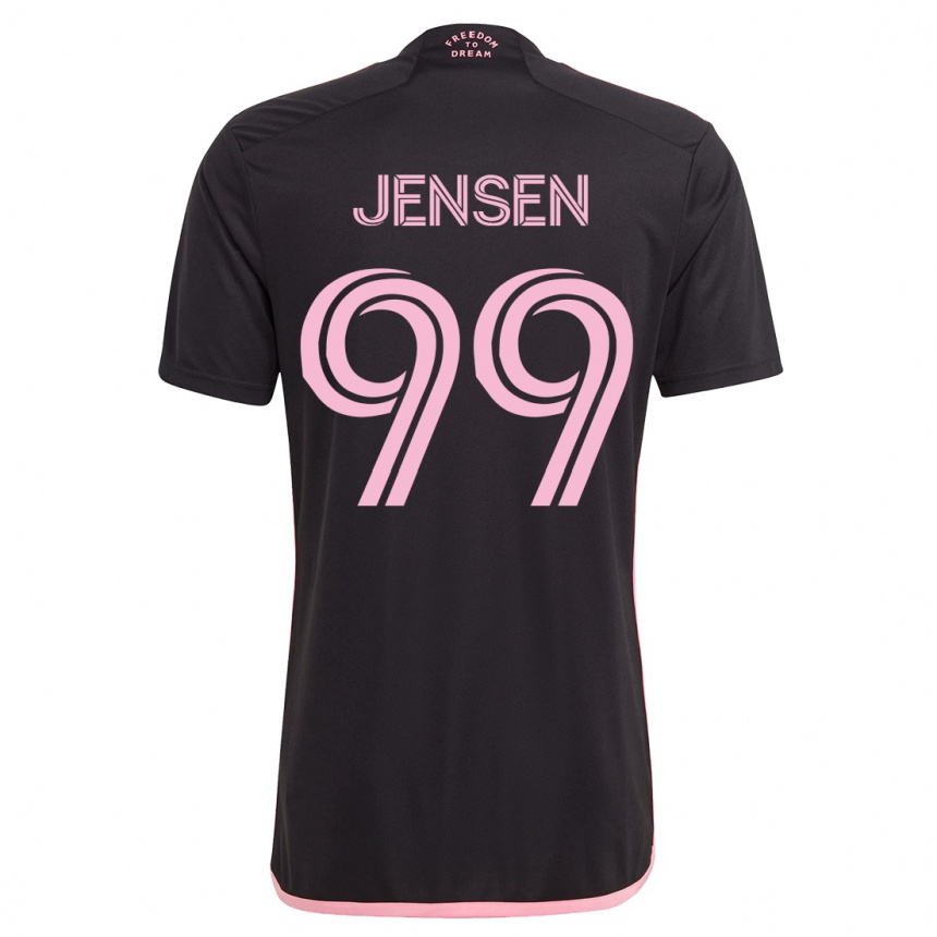 Kinder Fußball Cole Jensen #99 Schwarz Auswärtstrikot Trikot 2023/24 T-Shirt Luxemburg