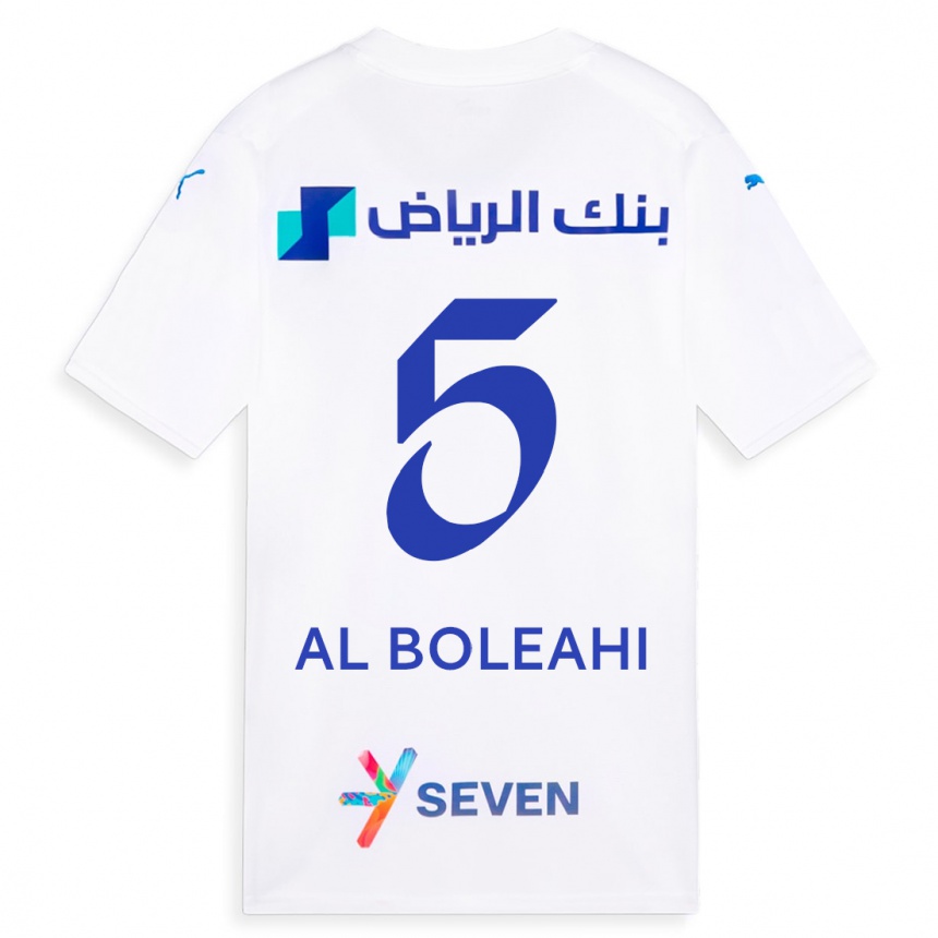 Kinder Fußball Ali Al-Boleahi #5 Weiß Auswärtstrikot Trikot 2023/24 T-Shirt Luxemburg