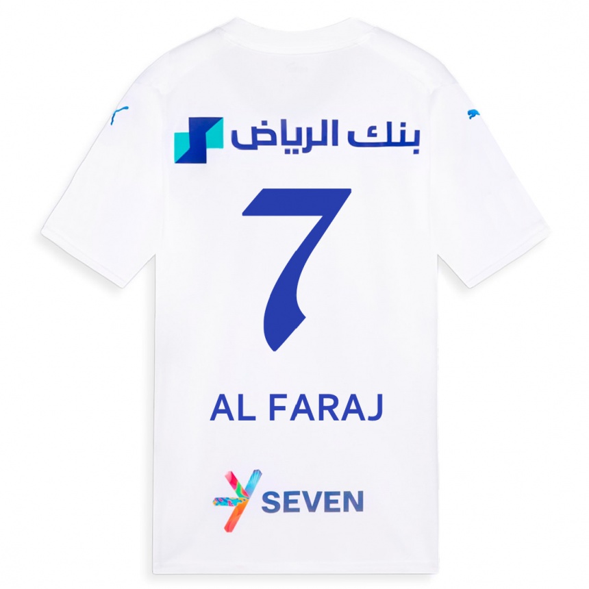 Kinder Fußball Salman Al-Faraj #7 Weiß Auswärtstrikot Trikot 2023/24 T-Shirt Luxemburg