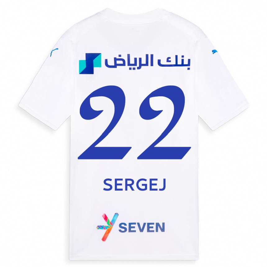 Kinder Fußball Sergej Milinkovic-Savic #22 Weiß Auswärtstrikot Trikot 2023/24 T-Shirt Luxemburg