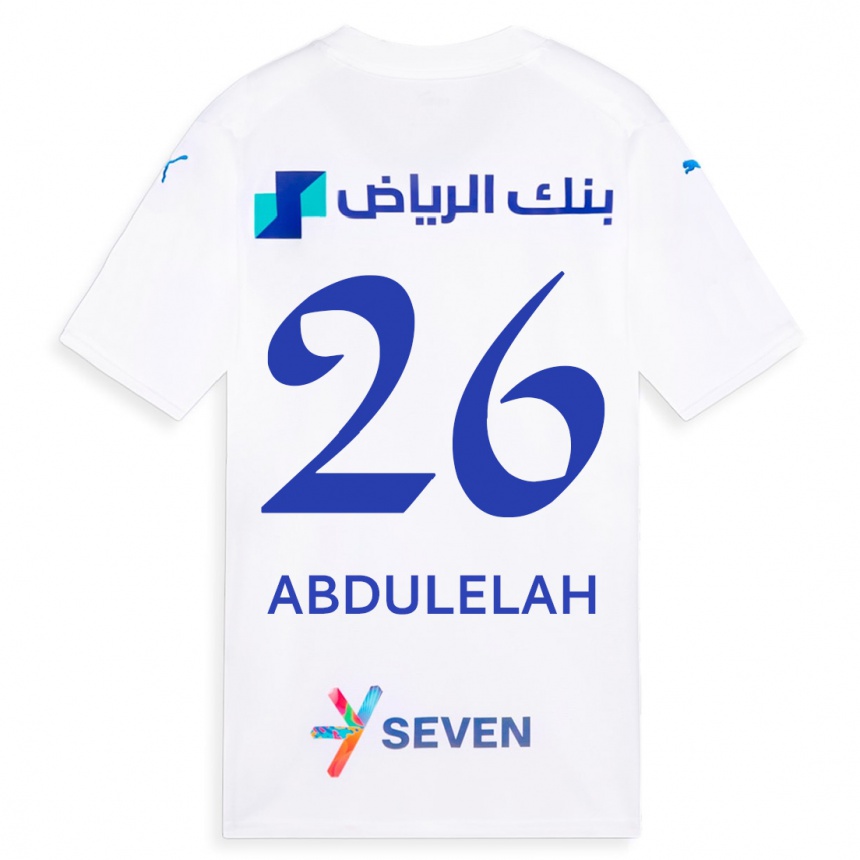 Kinder Fußball Abdulelah Al-Malki #26 Weiß Auswärtstrikot Trikot 2023/24 T-Shirt Luxemburg