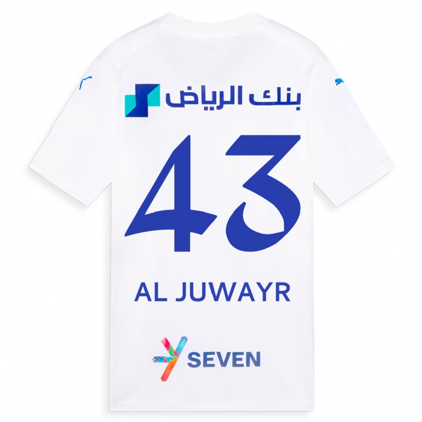 Kinder Fußball Musab Al-Juwayr #43 Weiß Auswärtstrikot Trikot 2023/24 T-Shirt Luxemburg