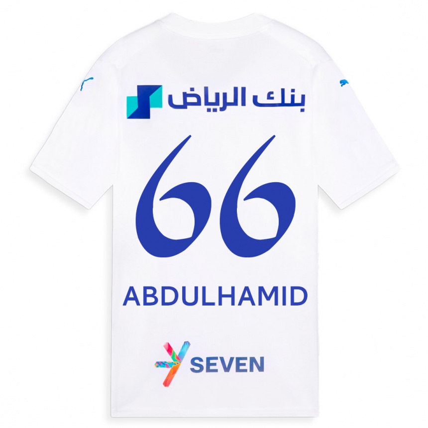 Kinder Fußball Saud Abdulhamid #66 Weiß Auswärtstrikot Trikot 2023/24 T-Shirt Luxemburg