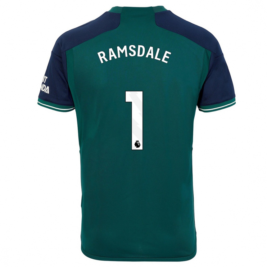 Kinder Fußball Aaron Ramsdale #1 Grün Ausweichtrikot Trikot 2023/24 T-Shirt Luxemburg