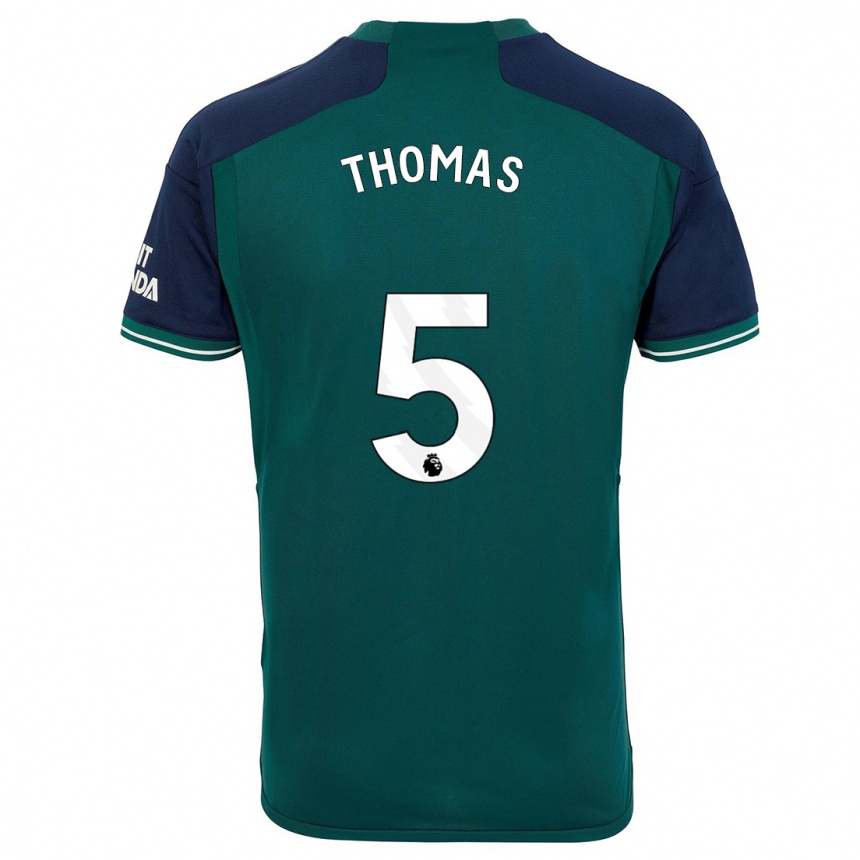 Kinder Fußball Thomas Partey #5 Grün Ausweichtrikot Trikot 2023/24 T-Shirt Luxemburg