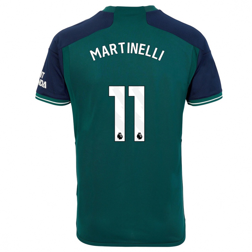 Kinder Fußball Gabriel Martinelli #11 Grün Ausweichtrikot Trikot 2023/24 T-Shirt Luxemburg