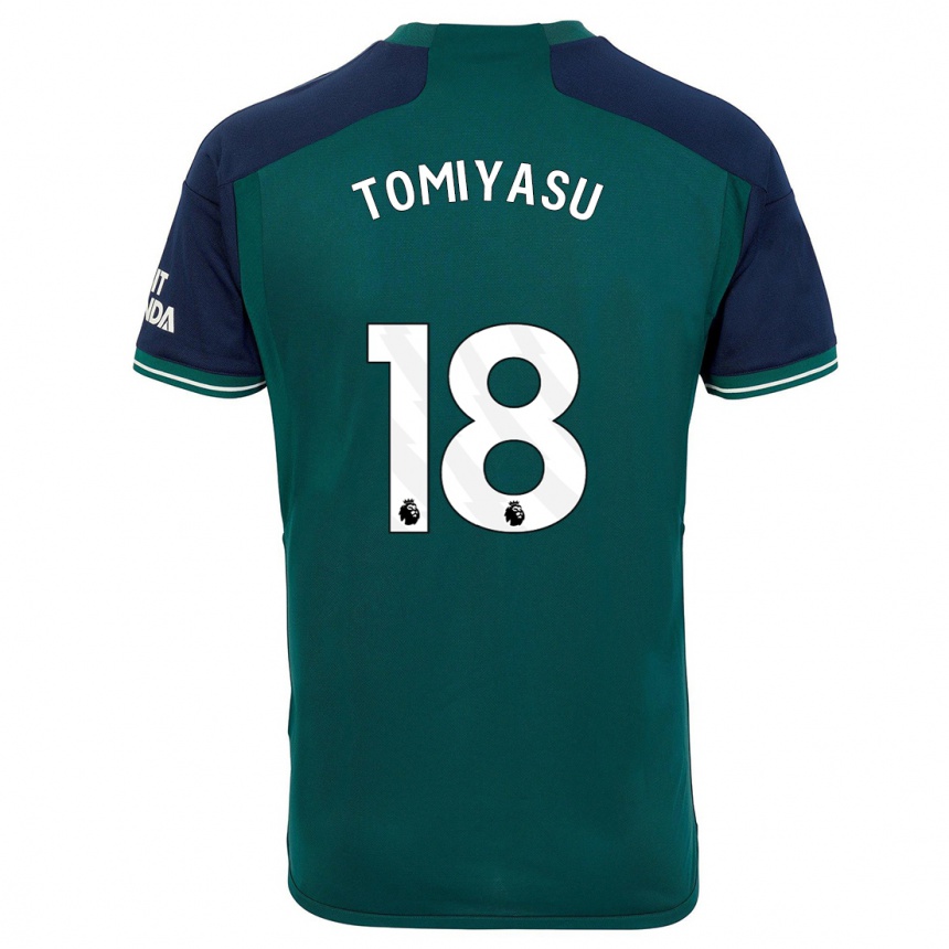 Kinder Fußball Takehiro Tomiyasu #18 Grün Ausweichtrikot Trikot 2023/24 T-Shirt Luxemburg