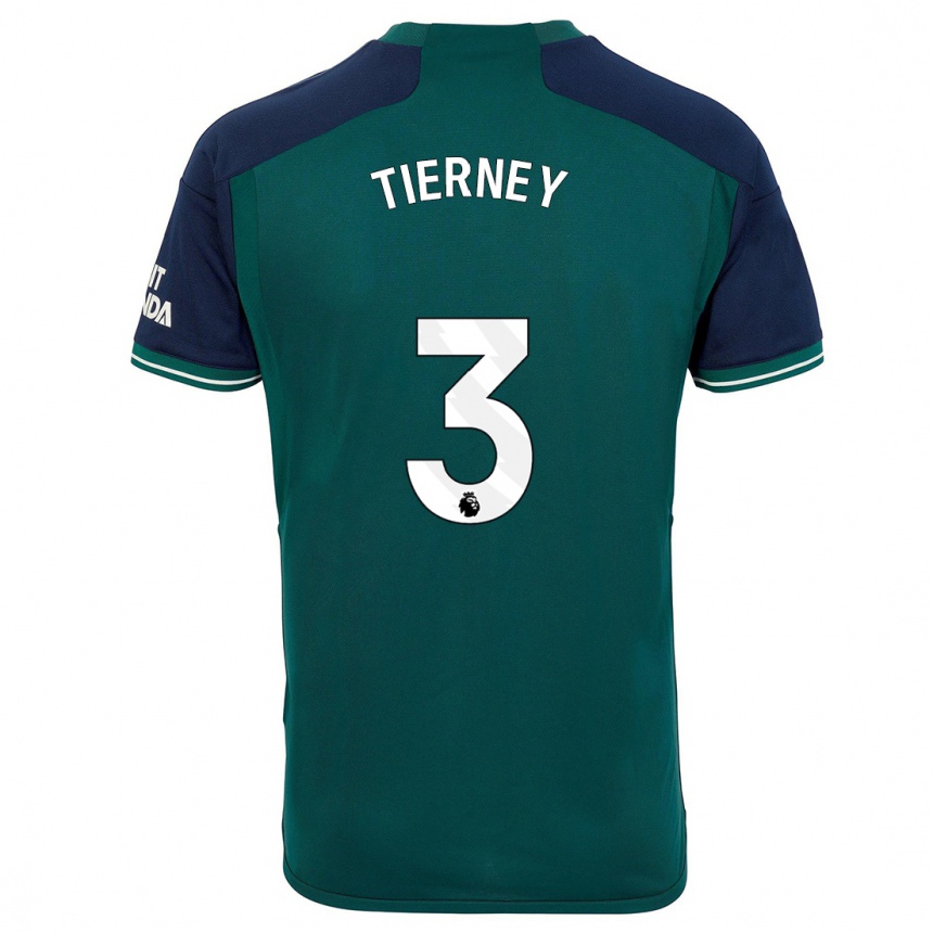 Kinder Fußball Kieran Tierney #3 Grün Ausweichtrikot Trikot 2023/24 T-Shirt Luxemburg