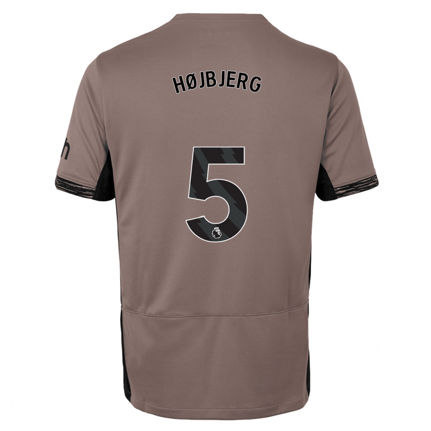 Kinder Fußball Pierre Emile Hojbjerg #5 Dunkelbeige Ausweichtrikot Trikot 2023/24 T-Shirt Luxemburg