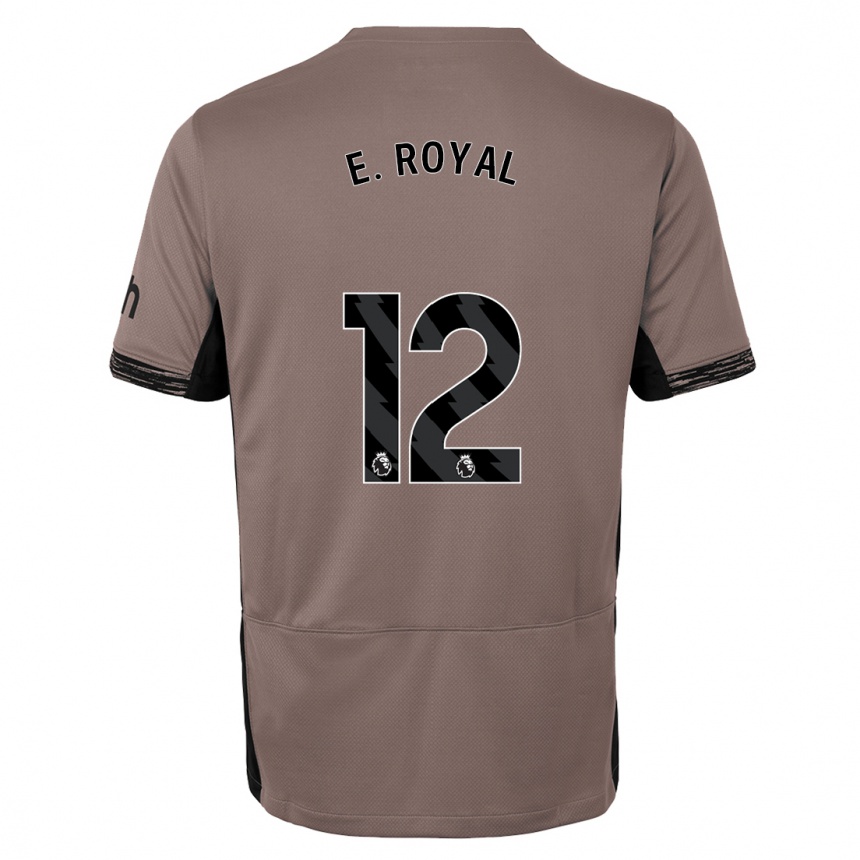 Kinder Fußball Emerson Royal #12 Dunkelbeige Ausweichtrikot Trikot 2023/24 T-Shirt Luxemburg