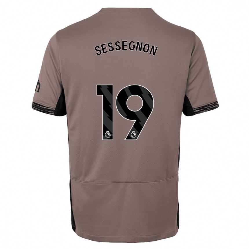 Kinder Fußball Ryan Sessegnon #19 Dunkelbeige Ausweichtrikot Trikot 2023/24 T-Shirt Luxemburg