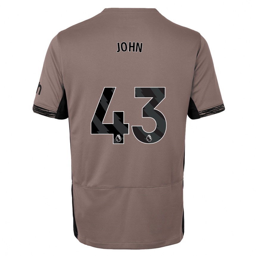 Kinder Fußball Nile John #43 Dunkelbeige Ausweichtrikot Trikot 2023/24 T-Shirt Luxemburg
