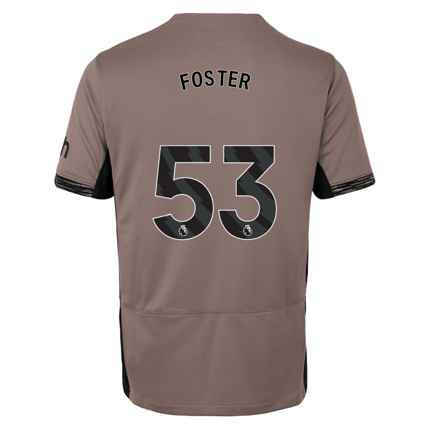 Kinder Fußball Brooklyn Lyons Foster #53 Dunkelbeige Ausweichtrikot Trikot 2023/24 T-Shirt Luxemburg