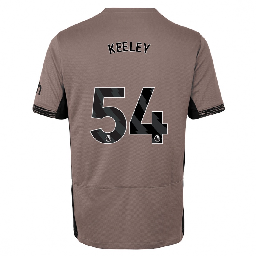 Kinder Fußball Josh Keeley #54 Dunkelbeige Ausweichtrikot Trikot 2023/24 T-Shirt Luxemburg