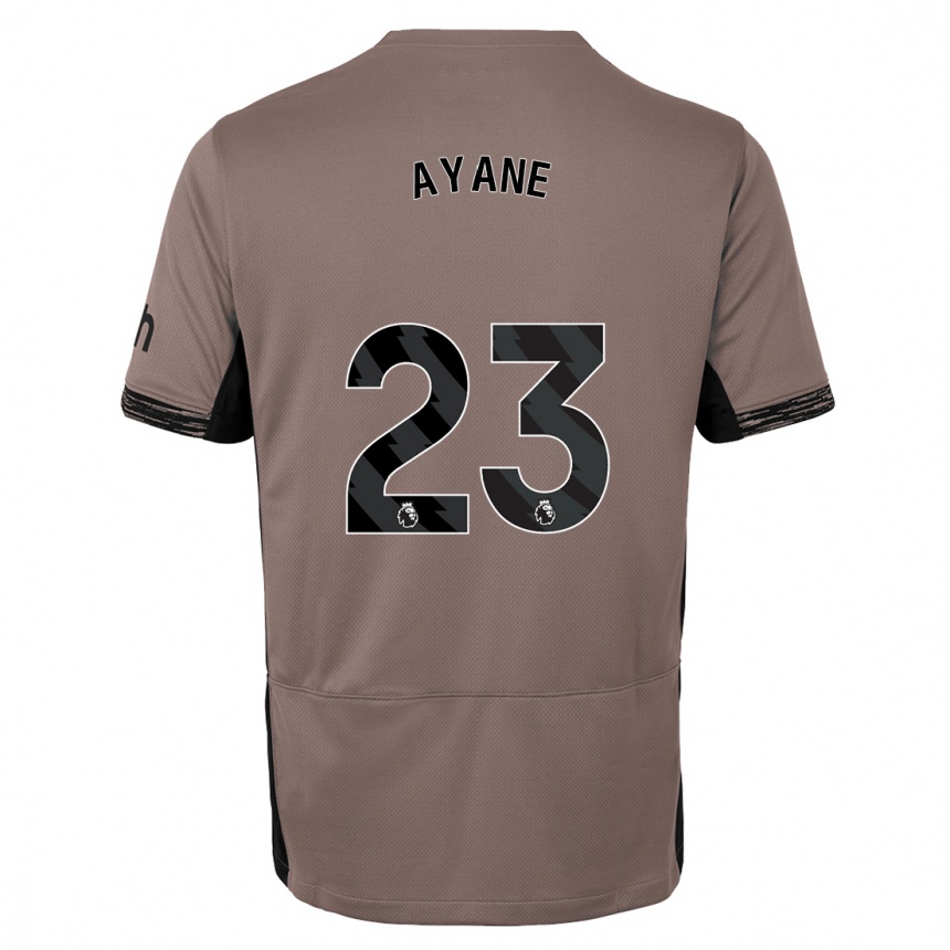 Kinder Fußball Rosella Ayane #23 Dunkelbeige Ausweichtrikot Trikot 2023/24 T-Shirt Luxemburg