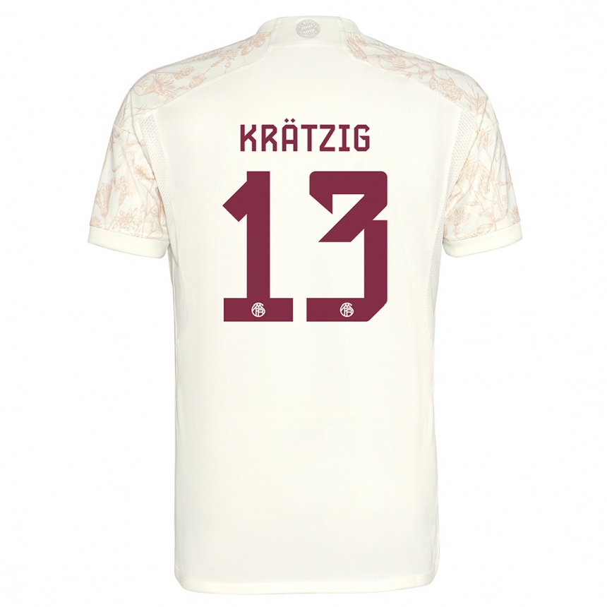 Kinder Fußball Frans Krätzig #13 Cremefarben Ausweichtrikot Trikot 2023/24 T-Shirt Luxemburg