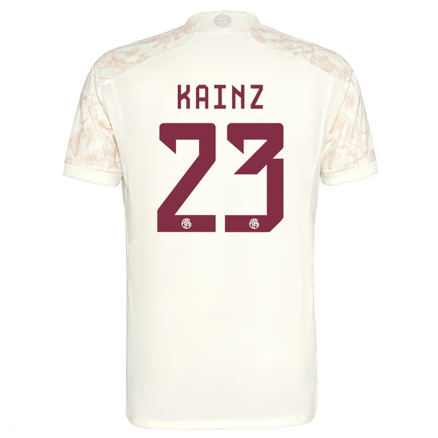 Kinder Fußball Manuel Kainz #23 Cremefarben Ausweichtrikot Trikot 2023/24 T-Shirt Luxemburg