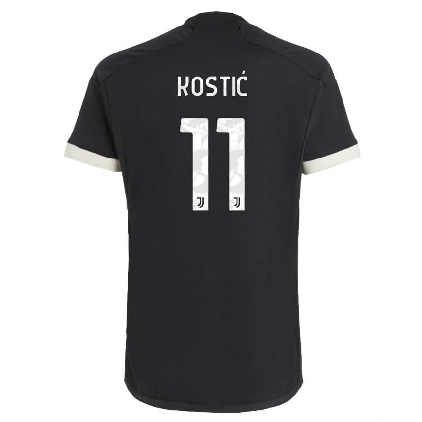 Kinder Fußball Filip Kostic #11 Schwarz Ausweichtrikot Trikot 2023/24 T-Shirt Luxemburg