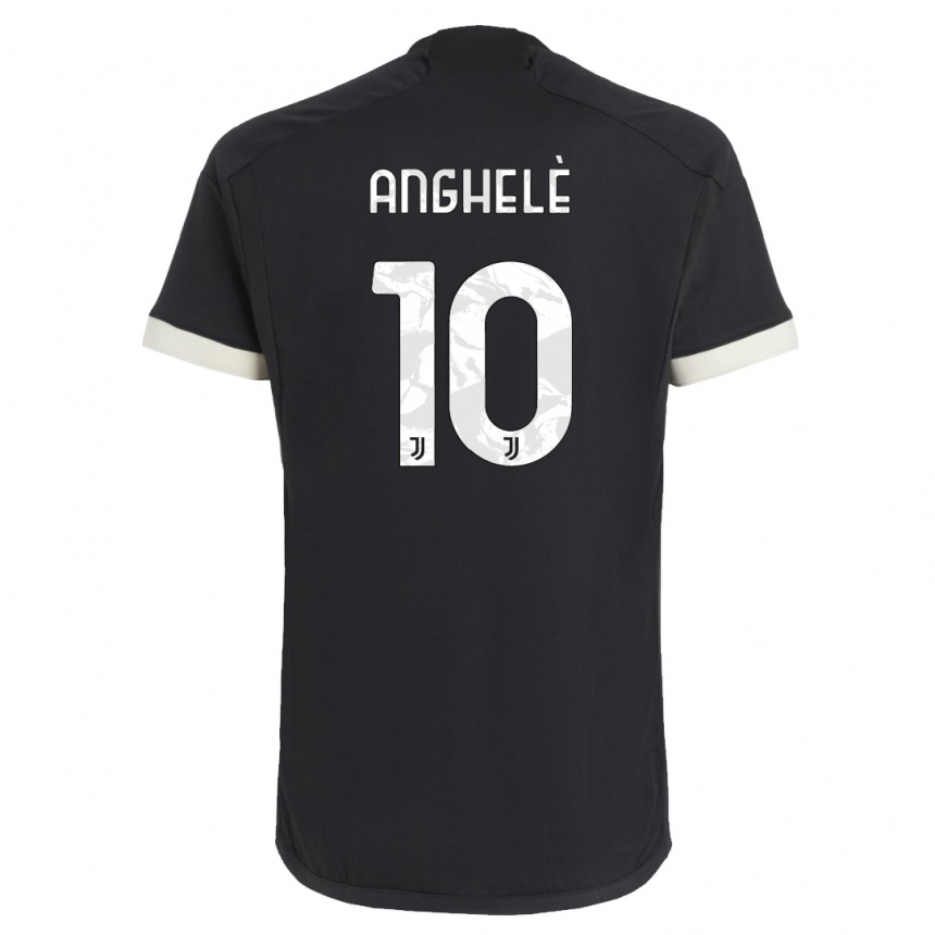 Kinder Fußball Lorenzo Anghelè #10 Schwarz Ausweichtrikot Trikot 2023/24 T-Shirt Luxemburg