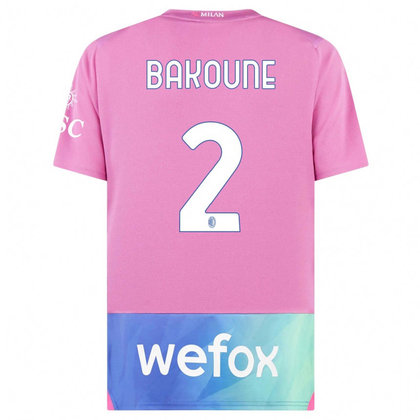 Kinder Fußball Adam Bakoune #2 Pink Lila Ausweichtrikot Trikot 2023/24 T-Shirt Luxemburg