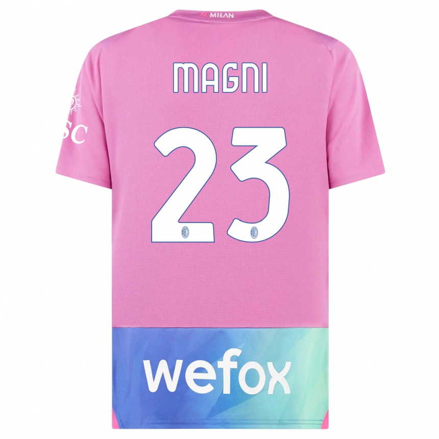 Kinder Fußball Vittorio Magni #23 Pink Lila Ausweichtrikot Trikot 2023/24 T-Shirt Luxemburg