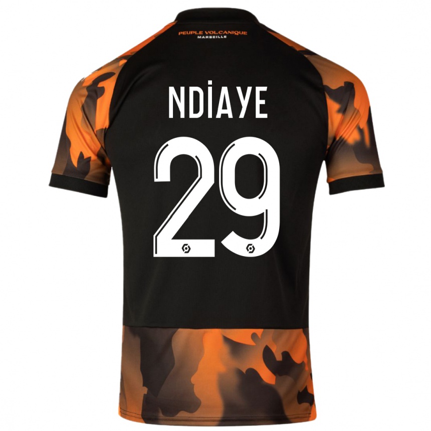 Kinder Fußball Iliman Ndiaye #29 Schwarzorange Ausweichtrikot Trikot 2023/24 T-Shirt Luxemburg