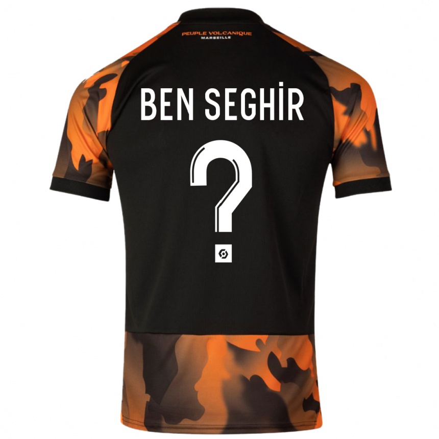 Kinder Fußball Salim Ben Seghir #0 Schwarzorange Ausweichtrikot Trikot 2023/24 T-Shirt Luxemburg