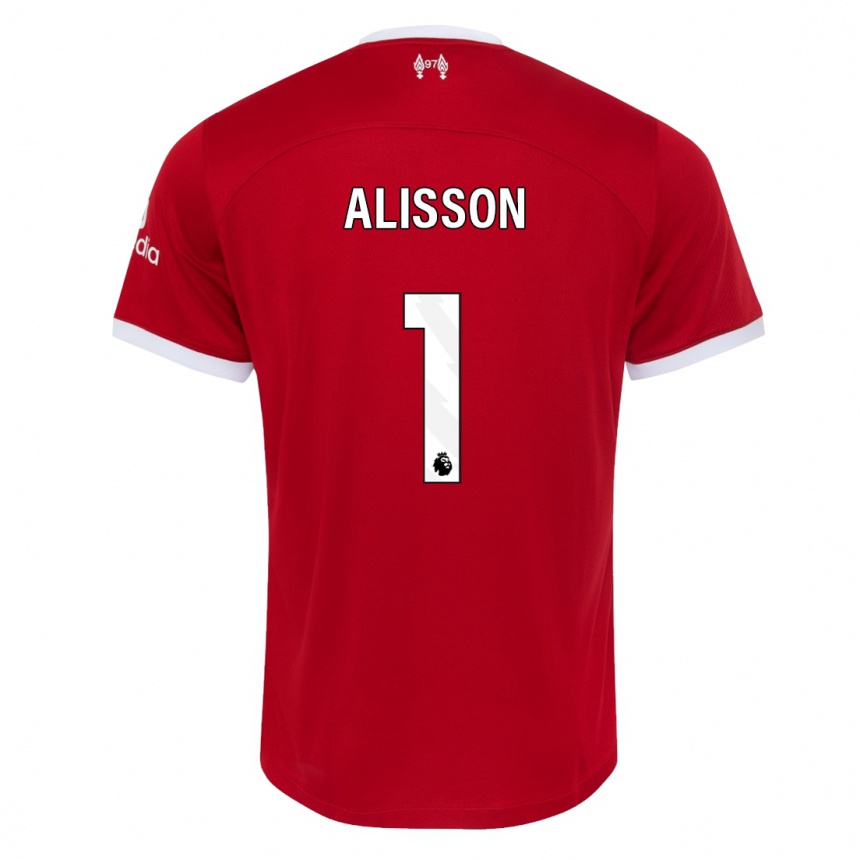 Herren Fußball Alisson #1 Rot Heimtrikot Trikot 2023/24 T-Shirt Luxemburg