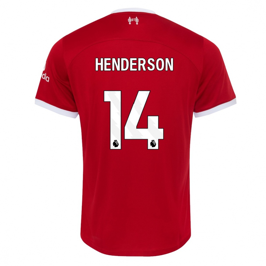 Herren Fußball Henderson #14 Rot Heimtrikot Trikot 2023/24 T-Shirt Luxemburg