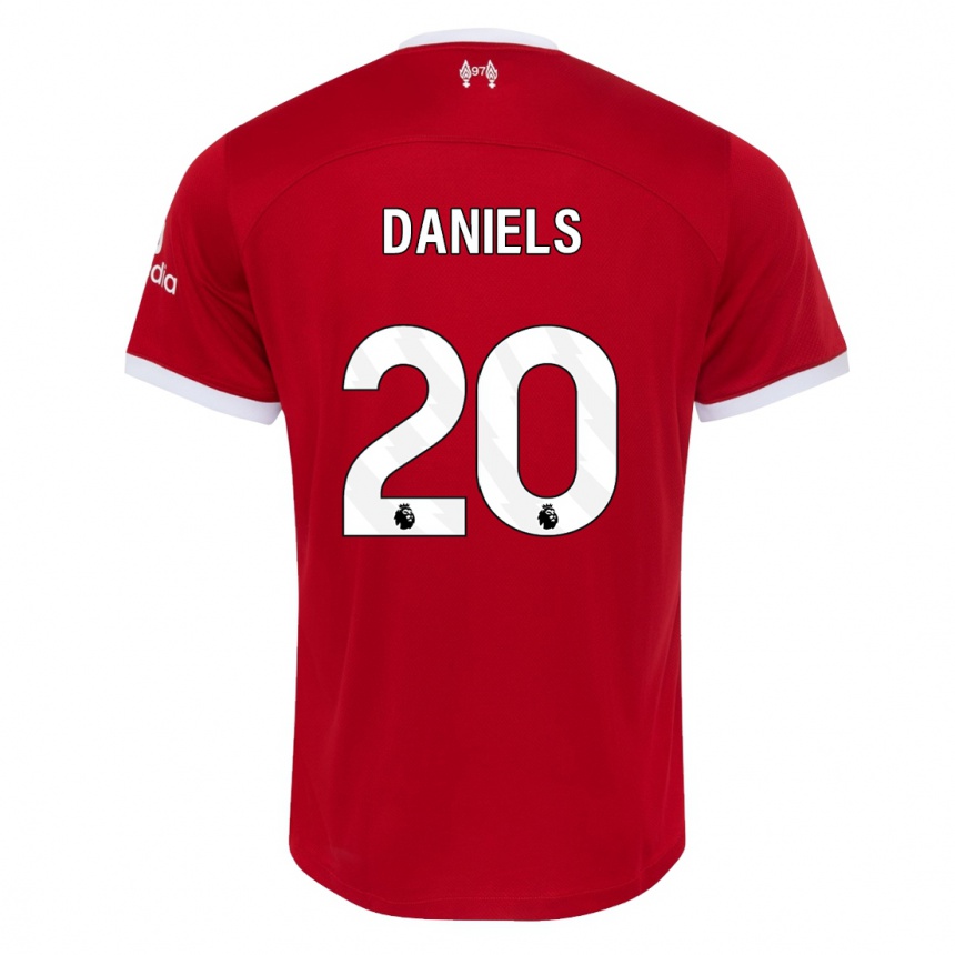 Herren Fußball Yana Daniels #20 Rot Heimtrikot Trikot 2023/24 T-Shirt Luxemburg