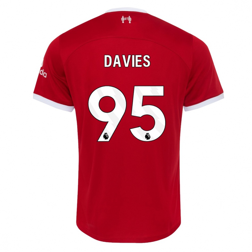 Herren Fußball Harvey Davies #95 Rot Heimtrikot Trikot 2023/24 T-Shirt Luxemburg