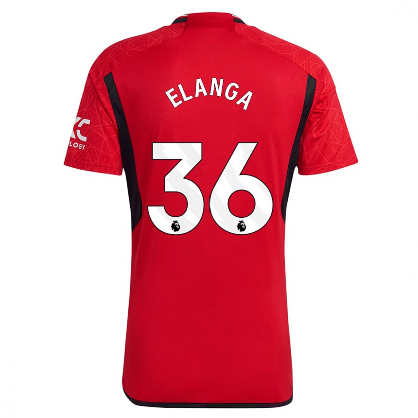 Herren Fußball Anthony Elanga #36 Rot Heimtrikot Trikot 2023/24 T-Shirt Luxemburg