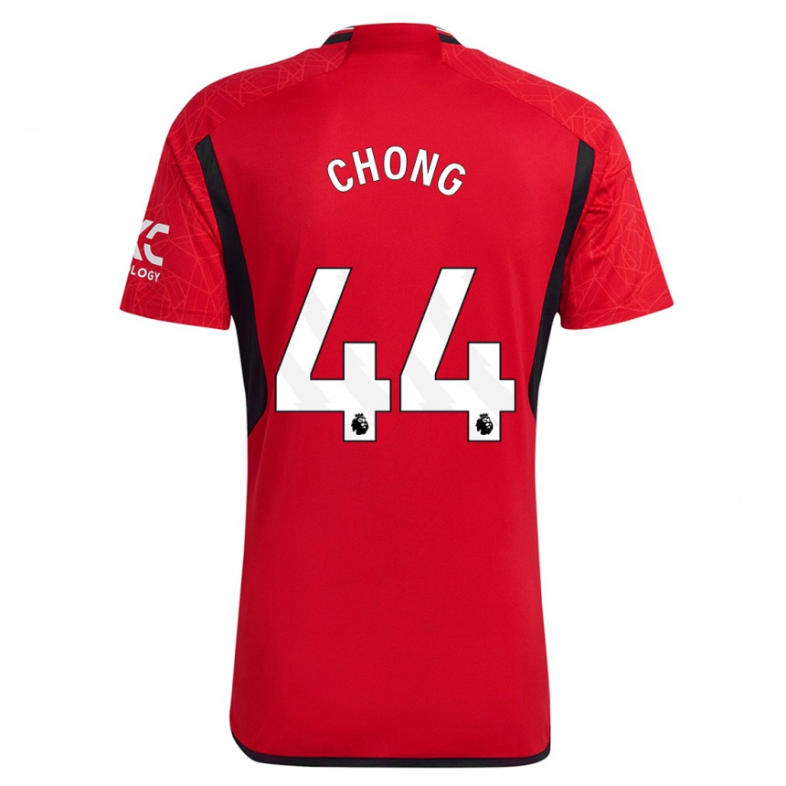 Herren Fußball Tahith Chong #44 Rot Heimtrikot Trikot 2023/24 T-Shirt Luxemburg