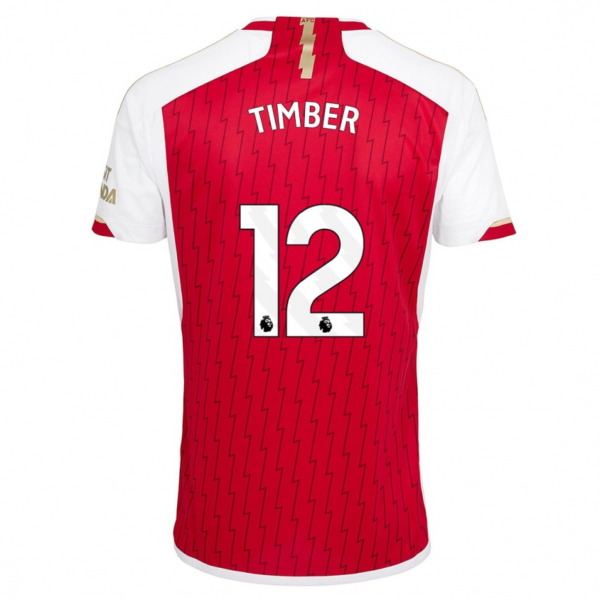 Herren Fußball Jurrien Timber #12 Rot Heimtrikot Trikot 2023/24 T-Shirt Luxemburg