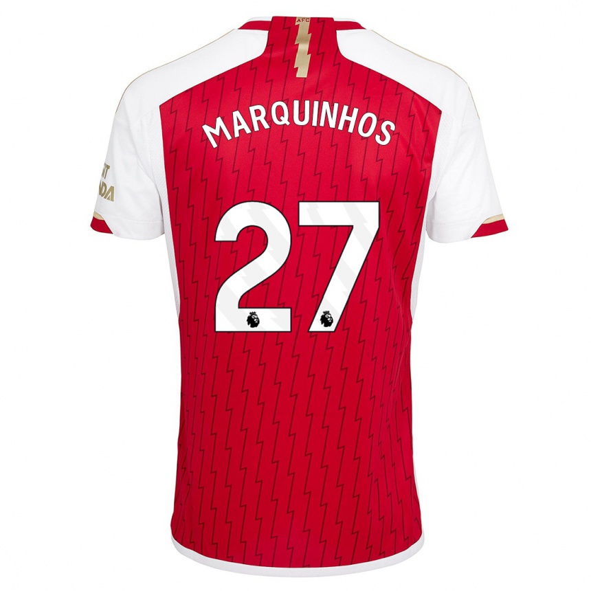 Herren Fußball Marquinhos #27 Rot Heimtrikot Trikot 2023/24 T-Shirt Luxemburg