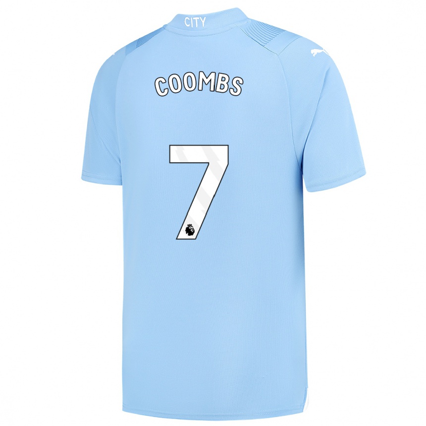 Herren Fußball Laura Coombs #7 Hellblau Heimtrikot Trikot 2023/24 T-Shirt Luxemburg