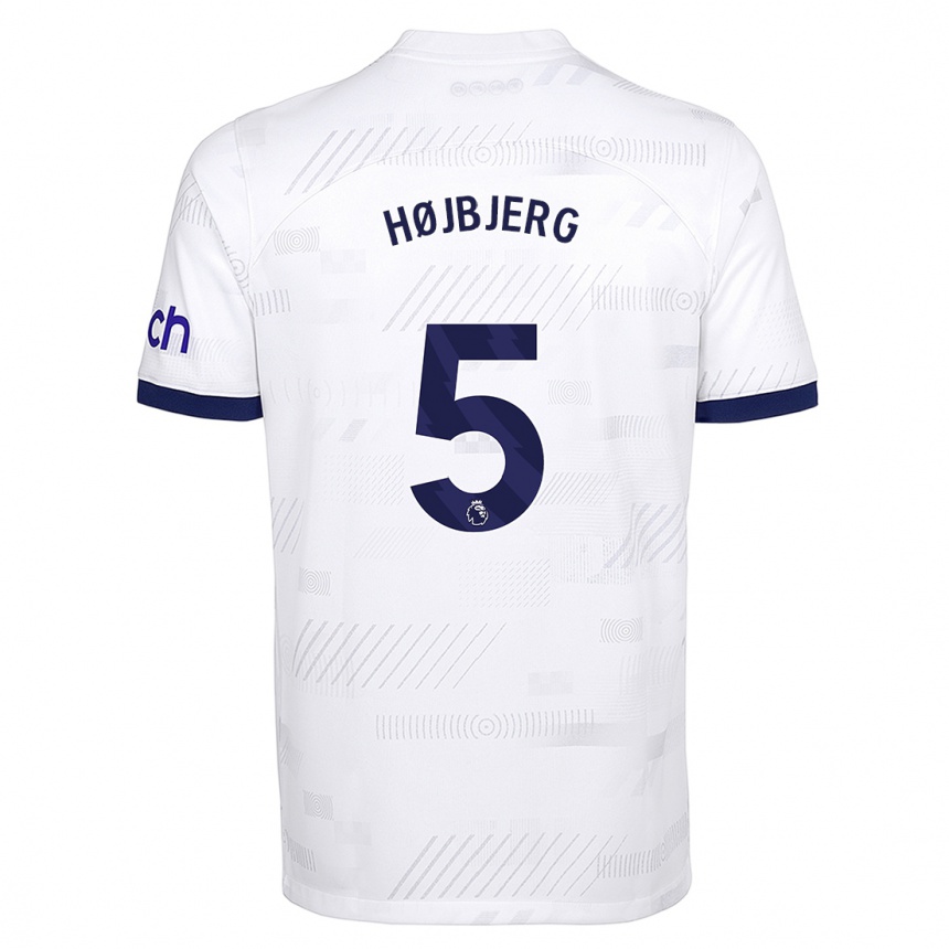 Herren Fußball Pierre Emile Hojbjerg #5 Weiß Heimtrikot Trikot 2023/24 T-Shirt Luxemburg