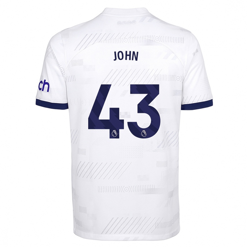 Herren Fußball Nile John #43 Weiß Heimtrikot Trikot 2023/24 T-Shirt Luxemburg