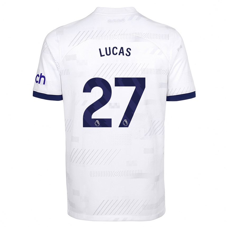 Herren Fußball Lucas Moura #27 Weiß Heimtrikot Trikot 2023/24 T-Shirt Luxemburg