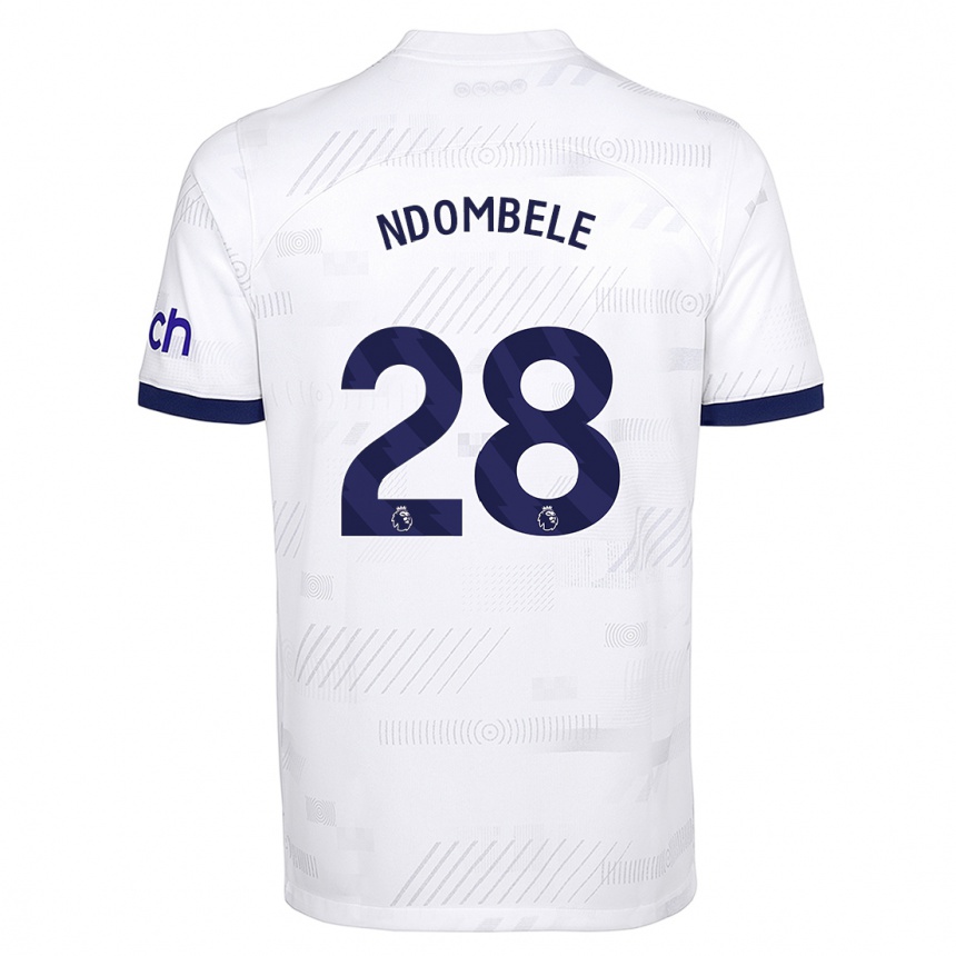 Herren Fußball Tanguy Ndombele #28 Weiß Heimtrikot Trikot 2023/24 T-Shirt Luxemburg