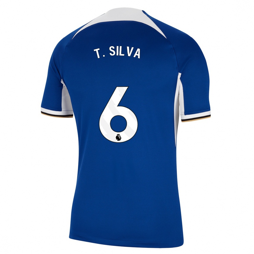 Herren Fußball Thiago Silva #6 Blau Heimtrikot Trikot 2023/24 T-Shirt Luxemburg