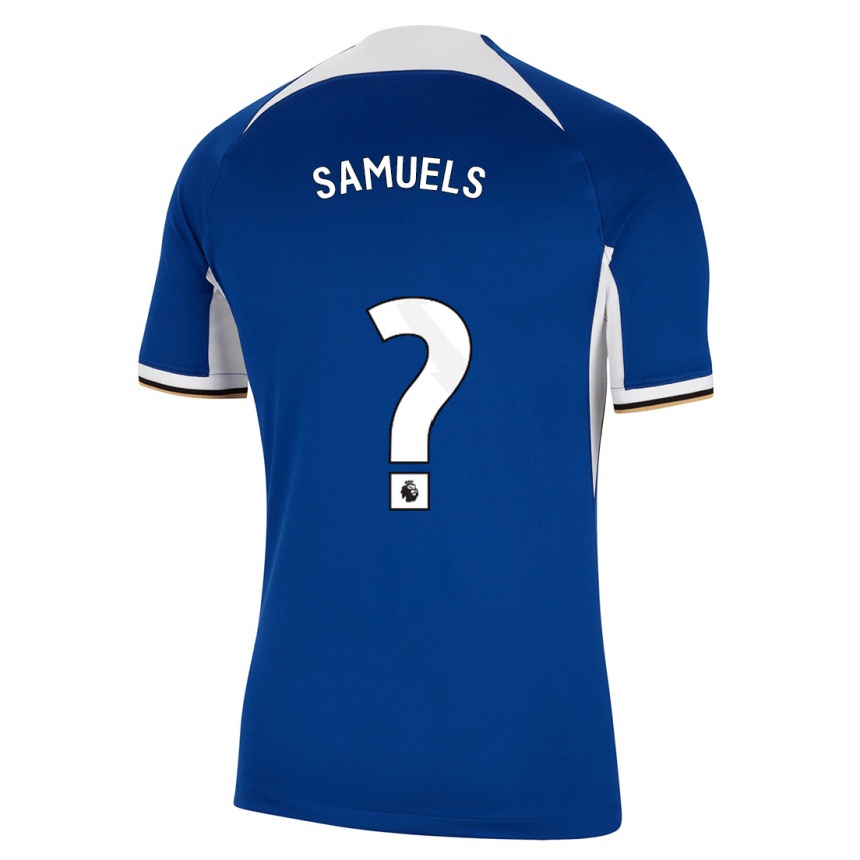 Herren Fußball Ishe Samuels Smith #0 Blau Heimtrikot Trikot 2023/24 T-Shirt Luxemburg