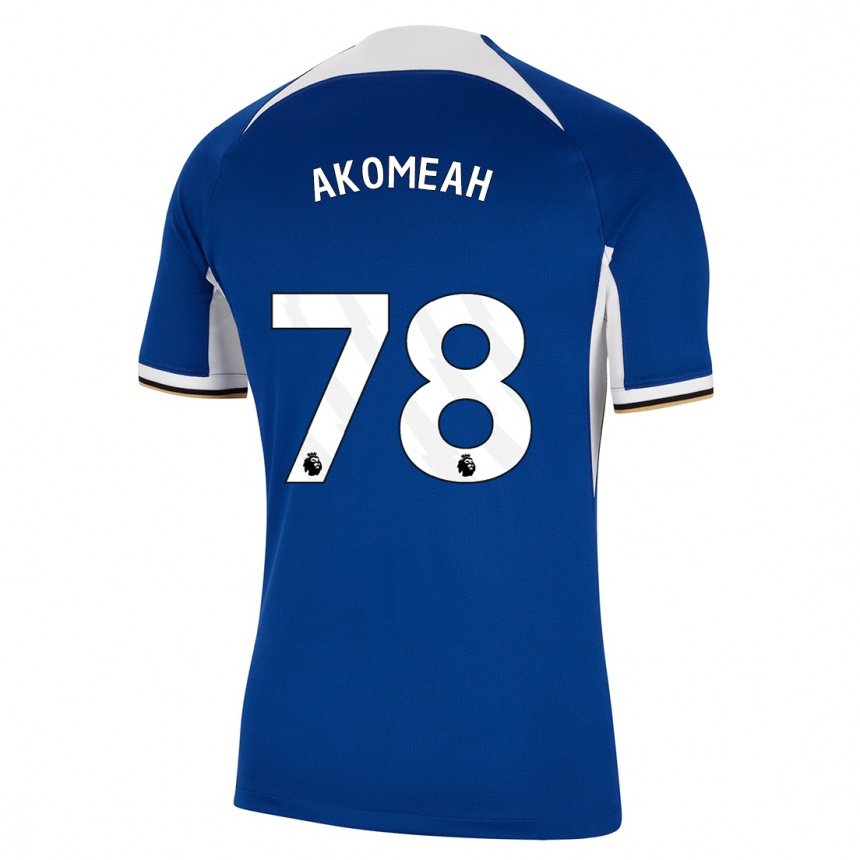 Herren Fußball Travis Akomeah #78 Blau Heimtrikot Trikot 2023/24 T-Shirt Luxemburg