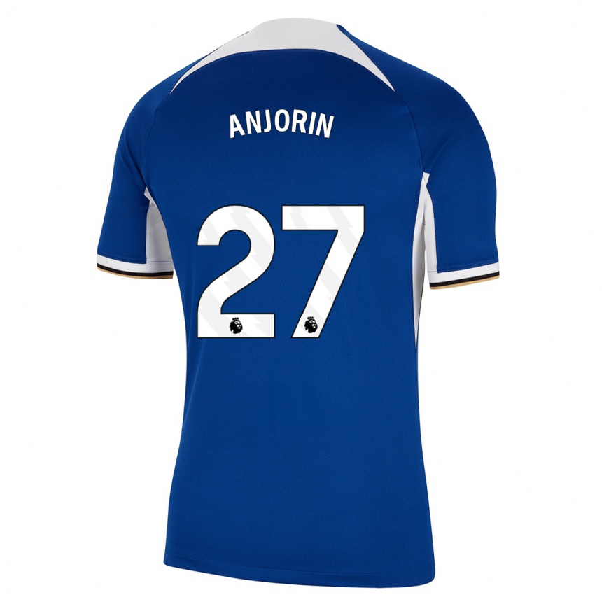 Herren Fußball Tino Anjorin #27 Blau Heimtrikot Trikot 2023/24 T-Shirt Luxemburg