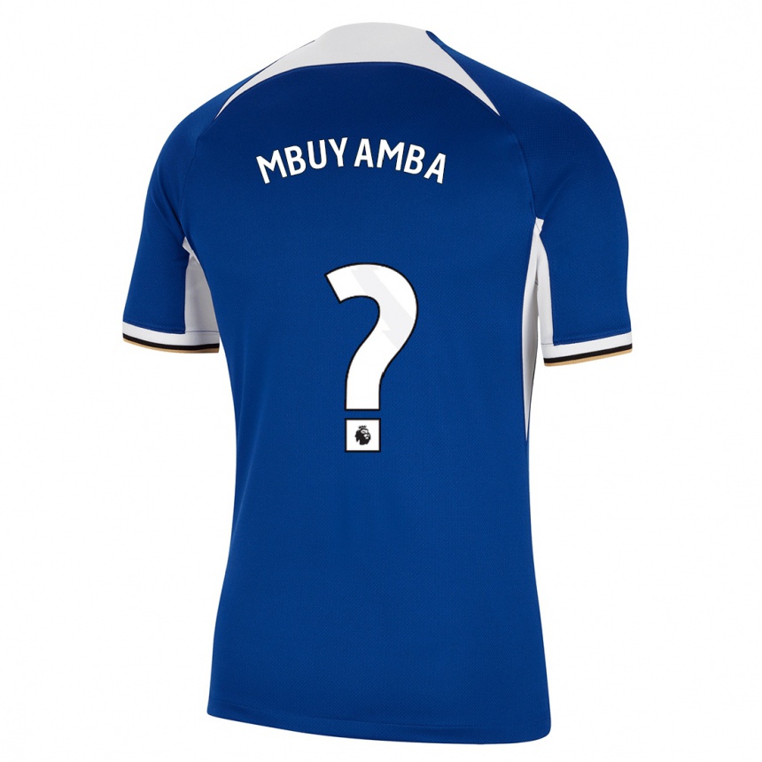 Herren Fußball Xavier Mbuyamba #0 Blau Heimtrikot Trikot 2023/24 T-Shirt Luxemburg
